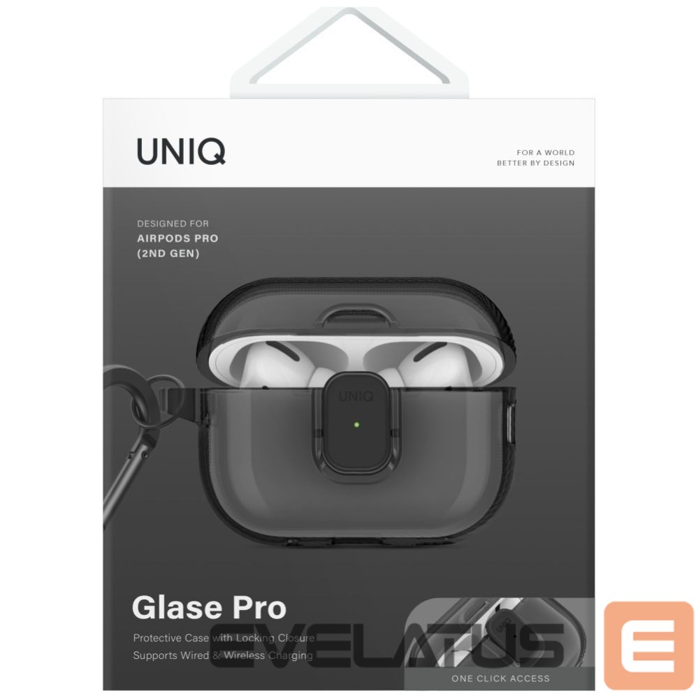 Kitos prekės UNIQ Uniq Glase Pro Case for AirPods Pro 2 - Black