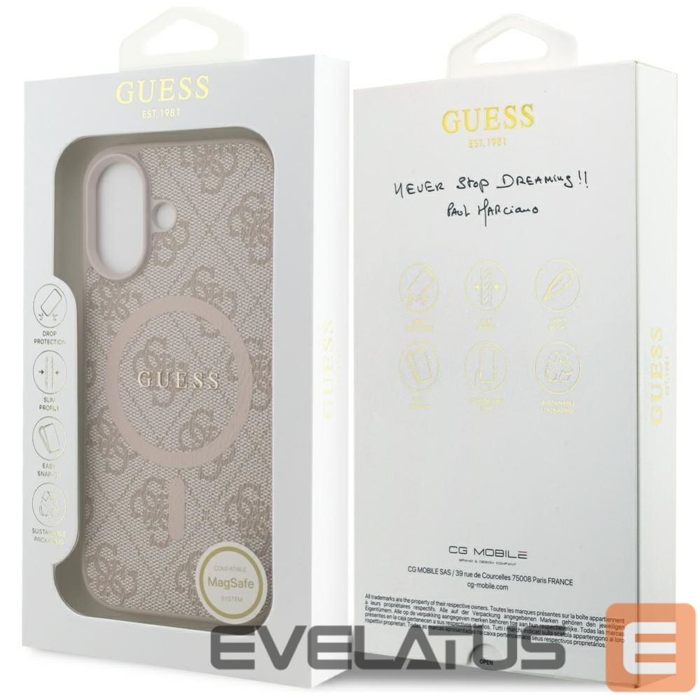 Kitos prekės Guess Guess 4G Ring Classic Logo MagSafe Case for iPhone 17 - Pink