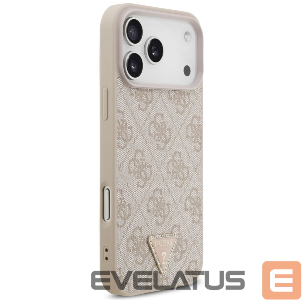 Kitos prekės Guess Guess Leather 4G Triangle Strass MagSafe Case for iPhone 17 Pro Max - Pink