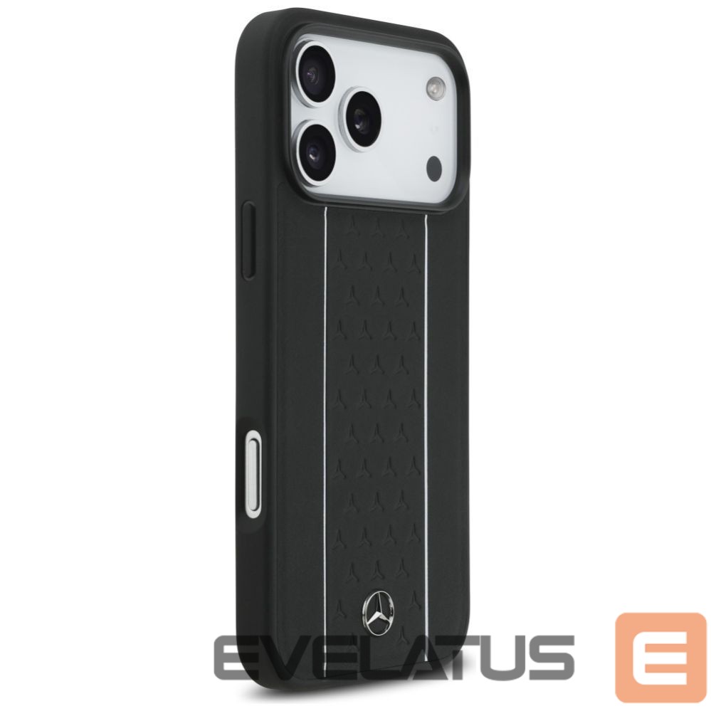Kitos prekės Mercedes-Benz Mercedes Leather Star Pattern Stripes MagSafe Case for iPhone 17 Pro Max - Black