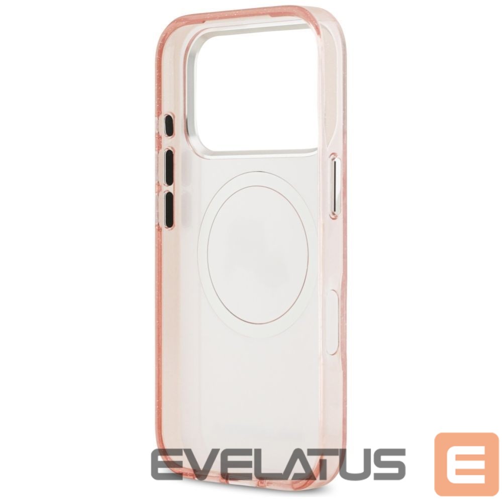 Kitos prekės Karl Lagerfeld Karl Lagerfeld IML Glitter Karl & Choupette Heads Logo MagSafe Case for iPhone 17 Pro - Pink