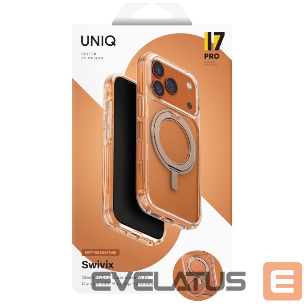 Kitos prekės UNIQ Uniq Swivix Rotating Kickstand 360 Case for iPhone 17 Pro - Gold