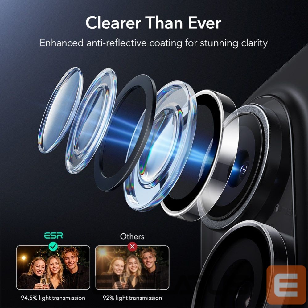Kitos prekės ESR ESR Armorite Camera Cover for iPhone 16 / 16 Plus / 17 - Transparent