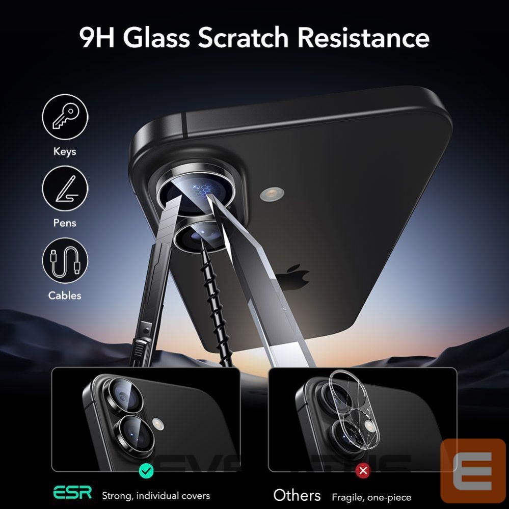 Kitos prekės ESR ESR Armorite Camera Cover for iPhone 16 / 16 Plus / 17 - Transparent