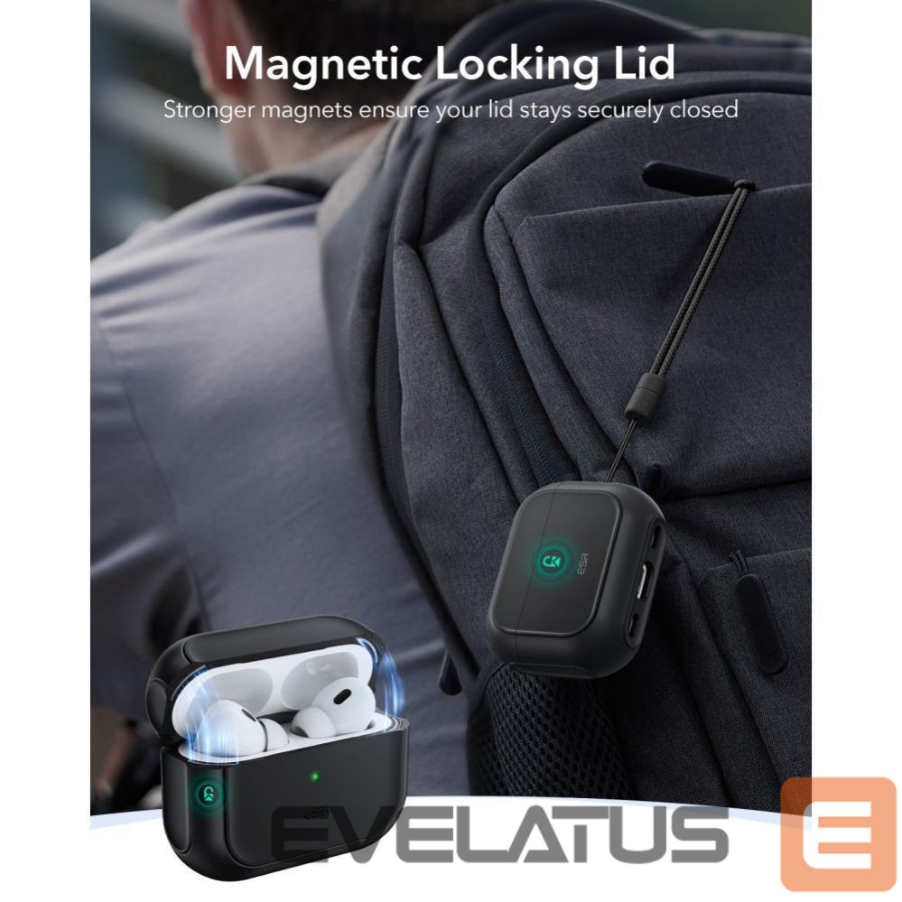 Kitos prekės ESR ESR Orbit HaloLock MagSafe case for AirPods Pro 3 - black