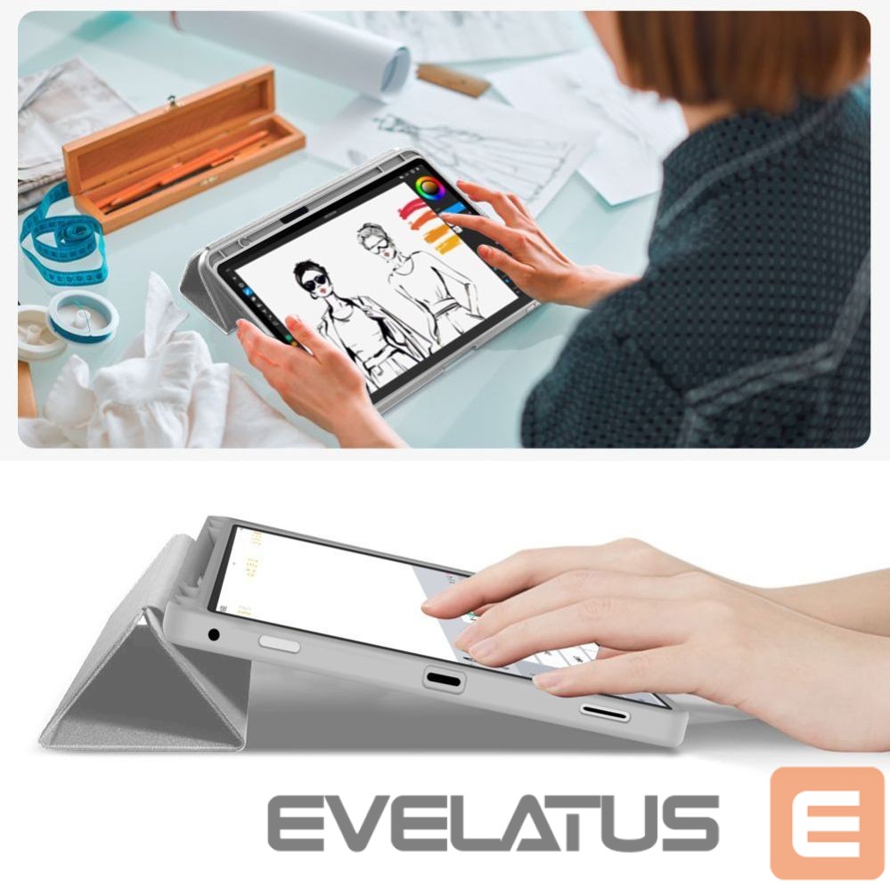 Kitos prekės Tech-Protect Tech-Protect SmartCase Pen Case for Samsung Galaxy Tab S9 11.0 / S9 FE / S10 FE / S10 Lite 10.9 X710 / X716B / X510 / X516B / X520 / X526 / X400 / X406B - Gray