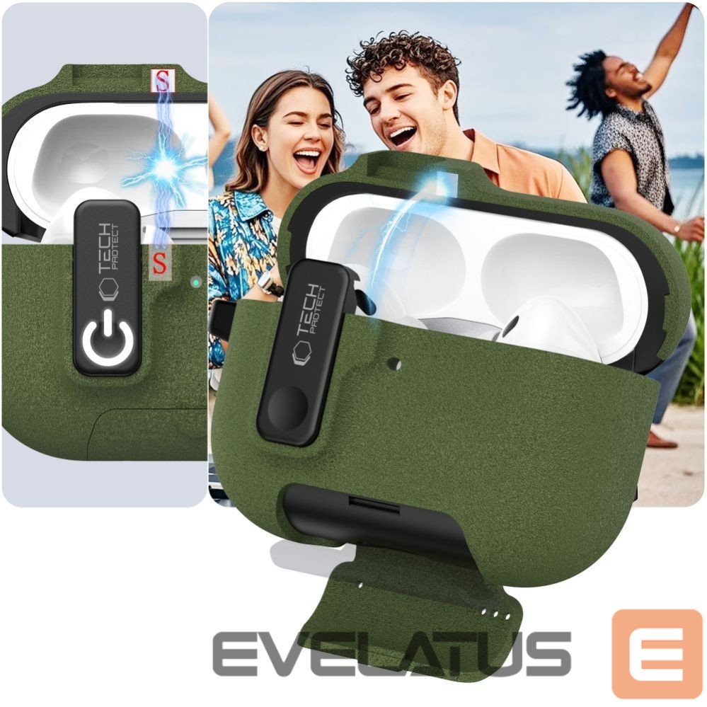 Kitos prekės Tech-Protect Tech-Protect Slim Hook Case for AirPods Pro 3 - Green