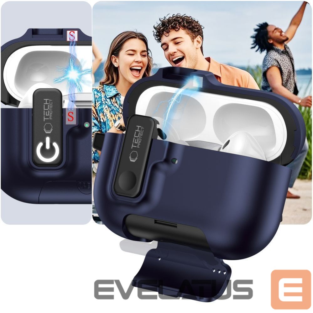 Kitos prekės Tech-Protect Tech-Protect Slim Hook Case for AirPods Pro 3 - Navy Blue