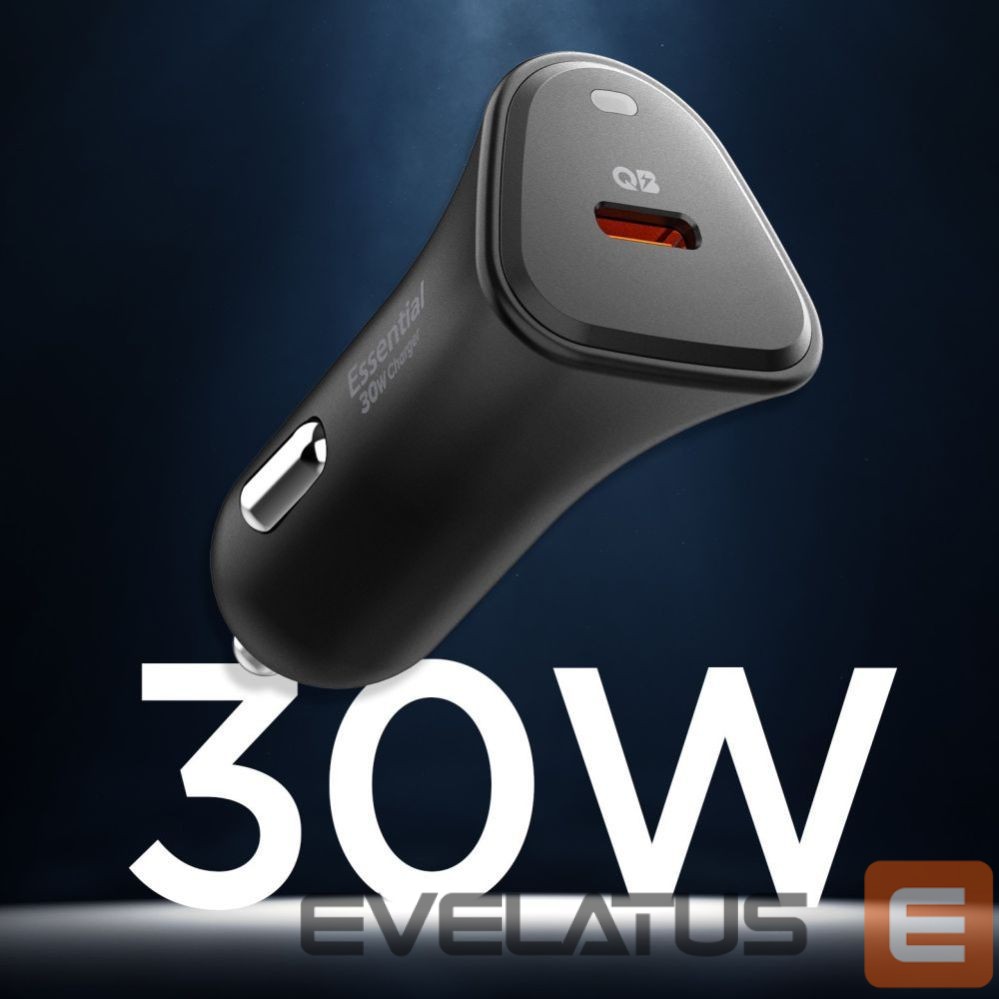 Kitos prekės Spigen Spigen Essential EV301 30W Car Charger - Black