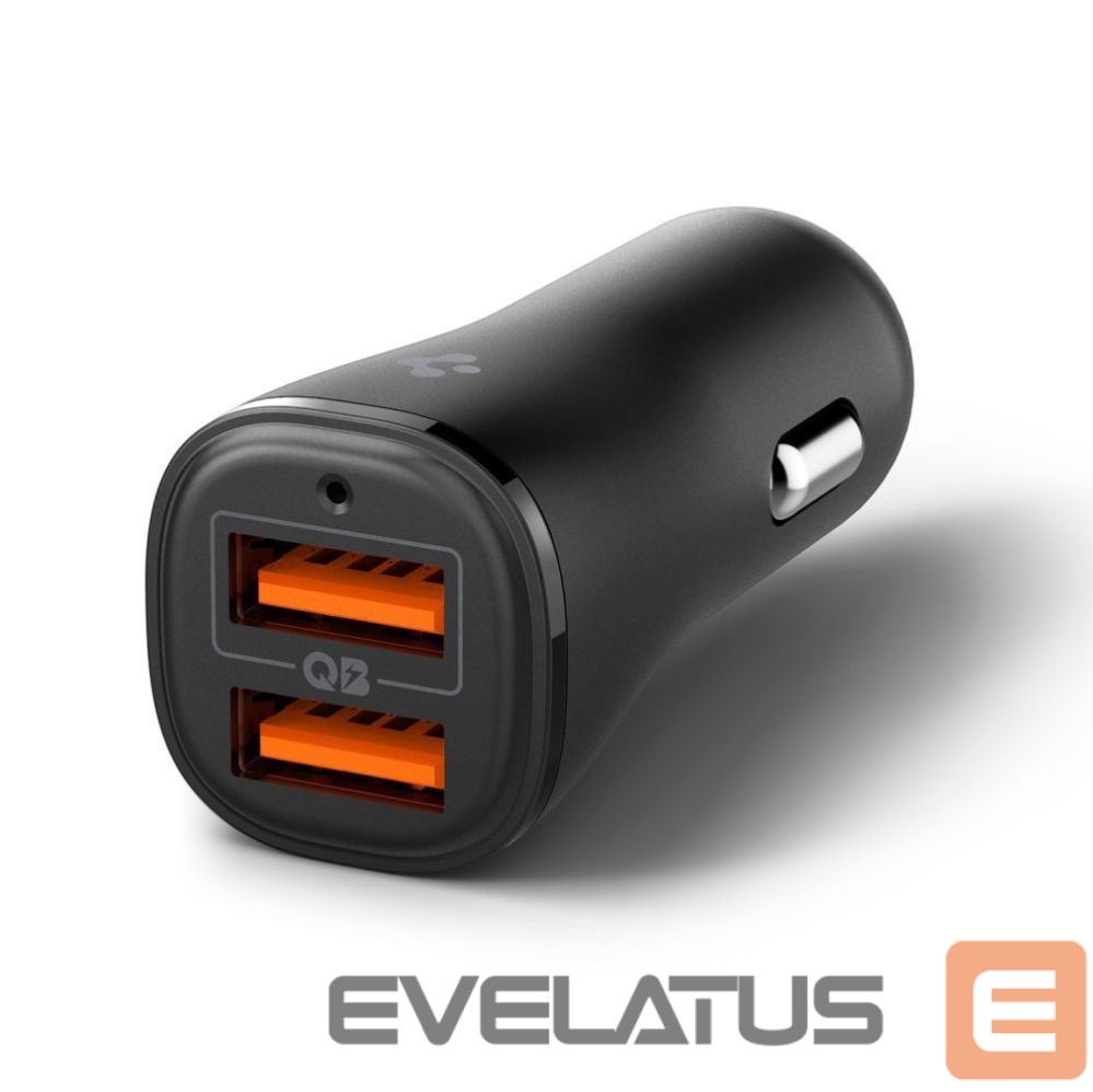 Kitos prekės Spigen Spigen Essential EV302 30W 2-Port USB-A Car Charger - Black