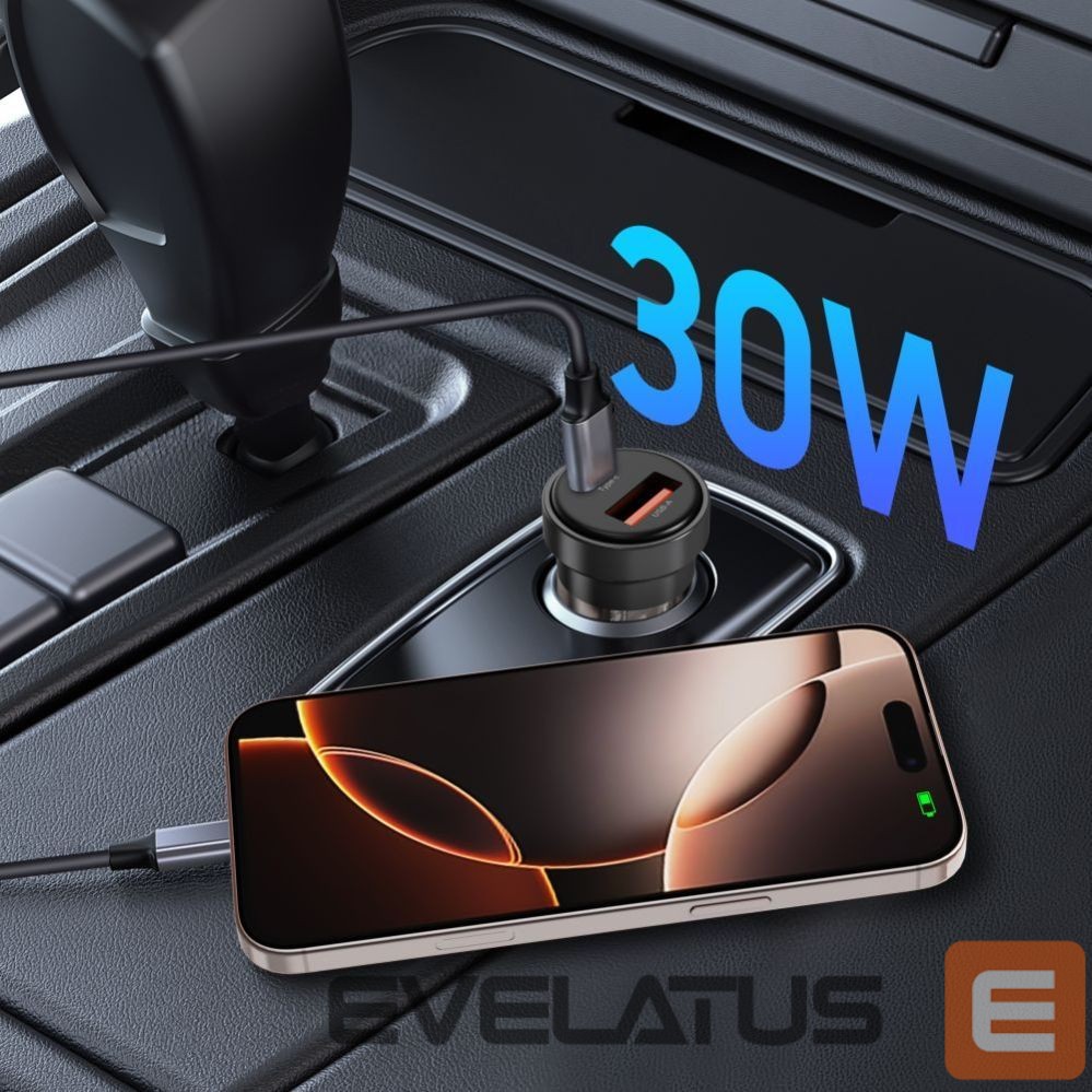 Kitos prekės Tech-Protect Tech-Protect CC03 30W 2-Port USB-A / USB-C Car Charger - Black