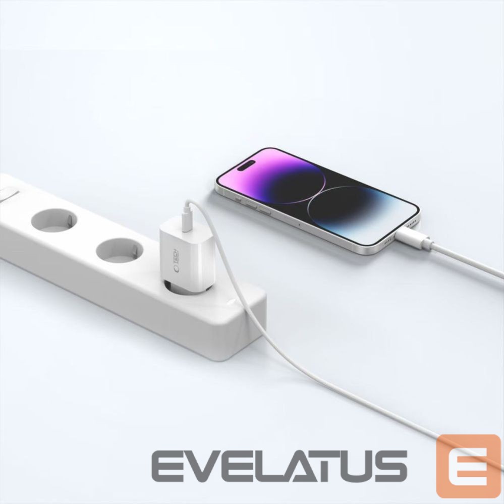 Kitos prekės Tech-Protect Tech-Protect NC20W Wall Charger with 100 cm USB-C / Lightning Cable - White