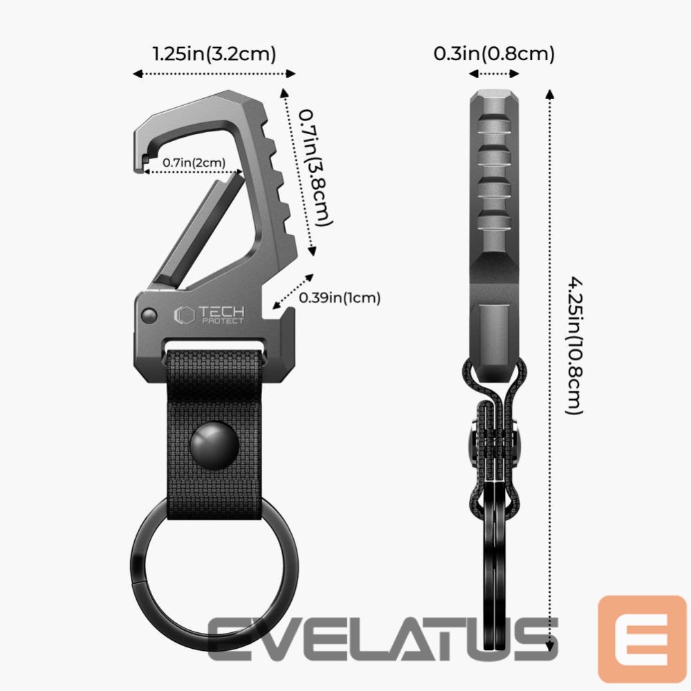 Kitos prekės Tech-Protect Tech-Protect Slidelock Keychain - Black and Gray