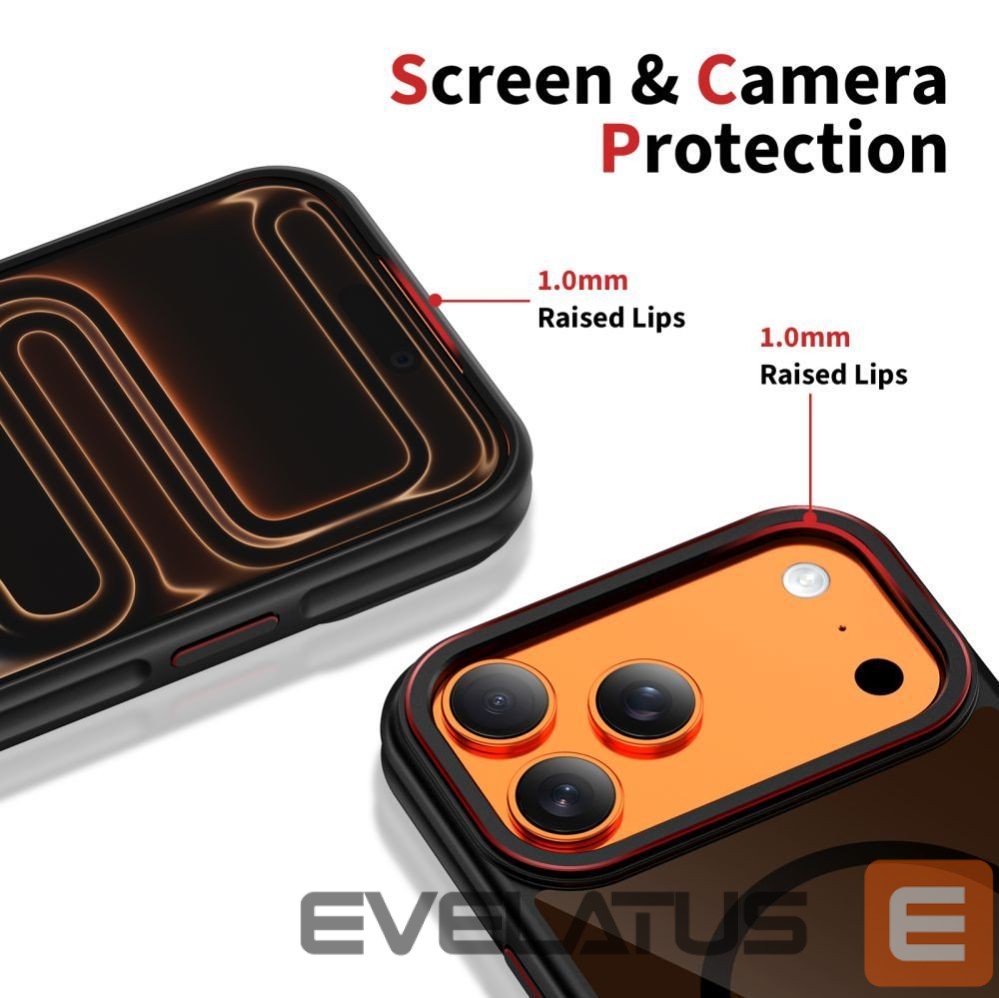 Kitos prekės Tech-Protect Tech-Protect MagHybrid MagSafe Case for iPhone 17 Pro Max - Black and Red