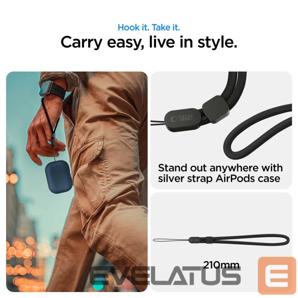 Kitos prekės Tech-Protect Tech-Protect NaturalFit Case for AirPods Pro 3 - Navy Blue