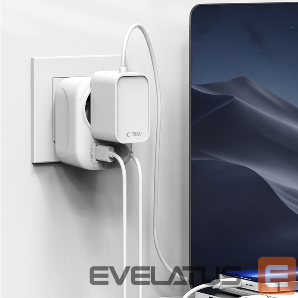 Kitos prekės Tech-Protect Tech-Protect TA100 US Adapter - White