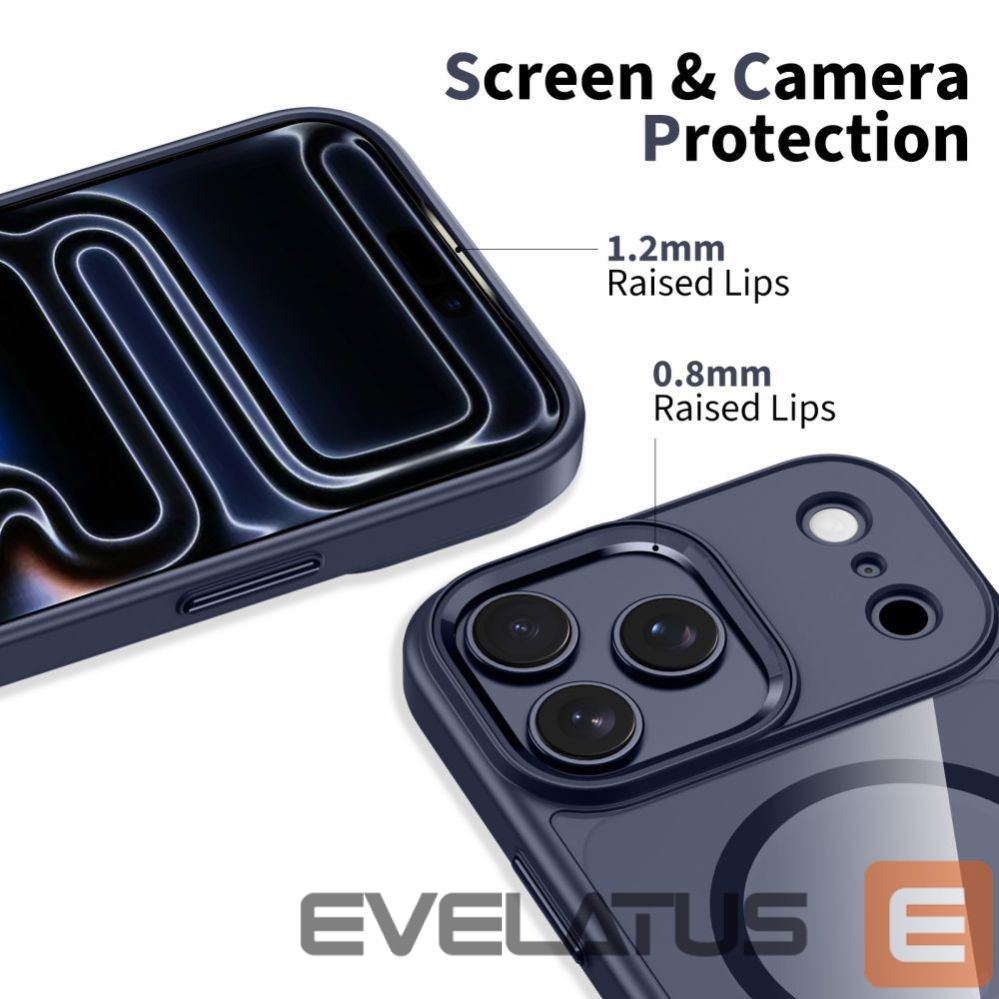 Kitos prekės Tech-Protect Tech-Protect MagMat MagSafe Case for iPhone 17 Pro Max - Transparent - Navy Blue