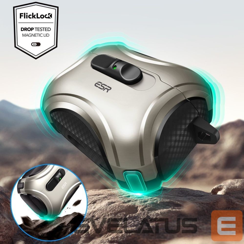 Kitos prekės ESR ESR Cyber FlickLock MagSafe case for AirPods Pro 3 - silver