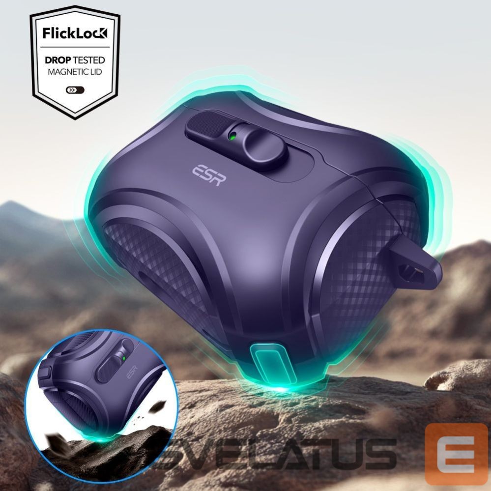 Kitos prekės ESR ESR Cyber FlickLock MagSafe Case for AirPods Pro 3 - Purple