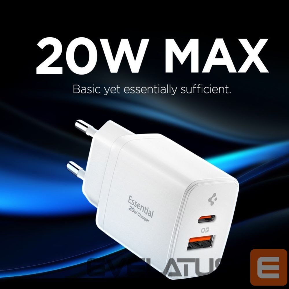 Kitos prekės Spigen Spigen Essential EE202EU 20W Wall Charger - White