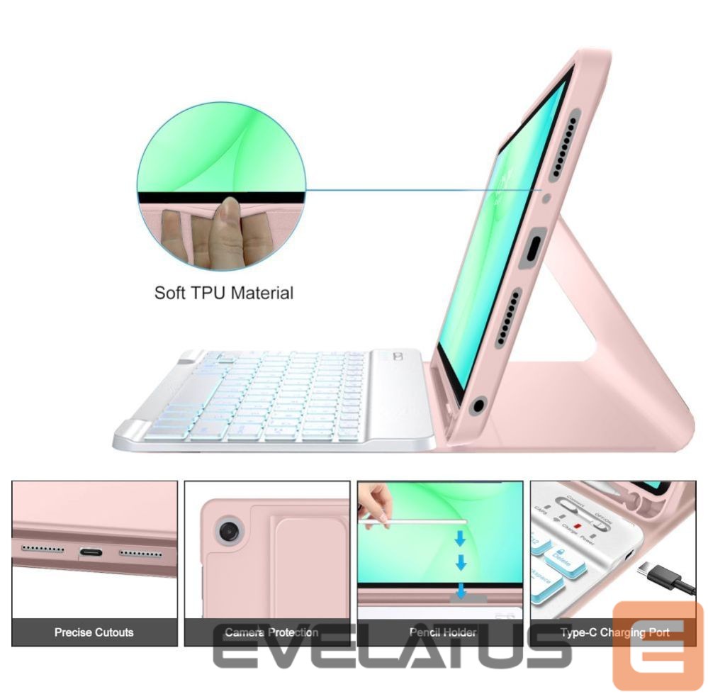 Kitos prekės Tech-Protect Tech-Protect SC Pen Case for Samsung Galaxy Tab A9+ / A11+ Plus 11.0 X210 / X215 / X216 / X230 / X235 / X236 - Pink