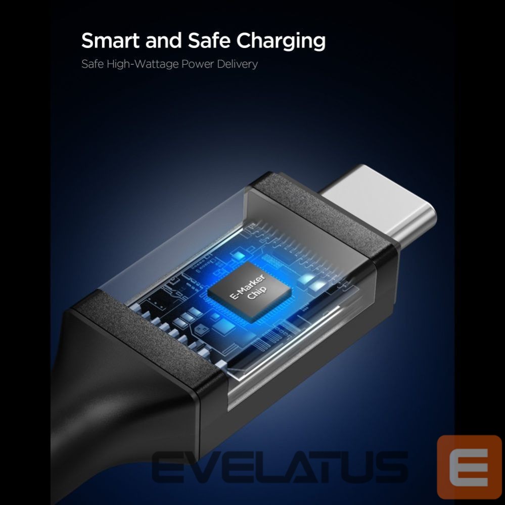 Kitos prekės Spigen Spigen EB10020CC USB-C Cable 100W 200cm - Black