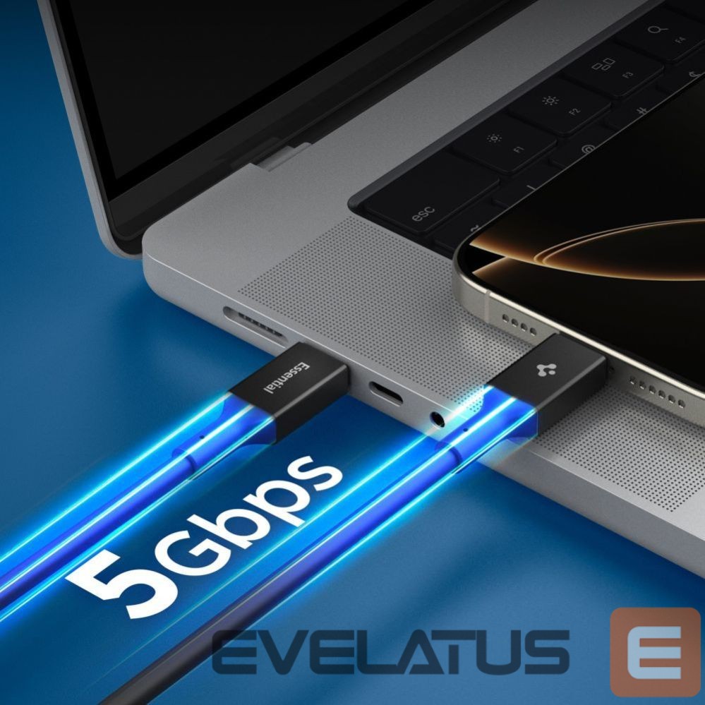 Kitos prekės Spigen Spigen EB10020CC USB-C Cable 100W 200cm - Black