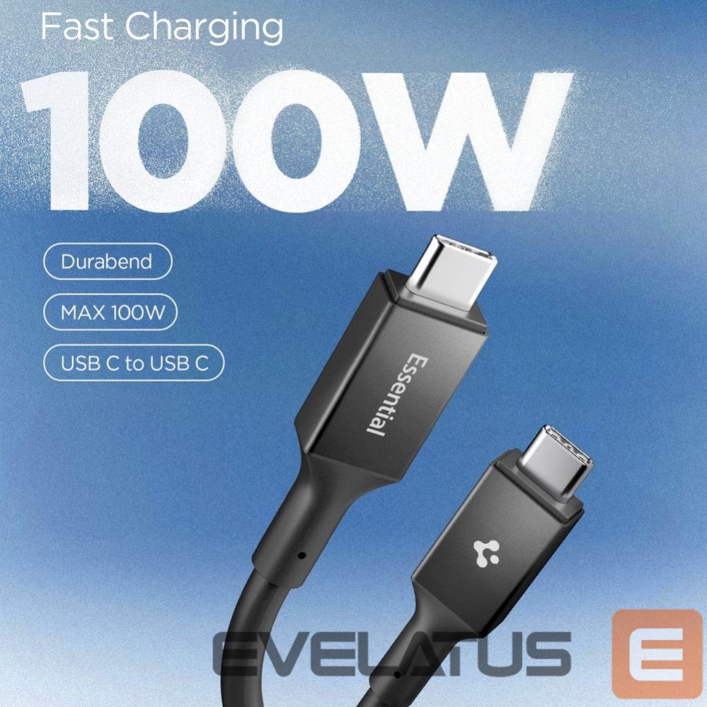 Kitos prekės Spigen Spigen EB10020CC USB-C Cable 100W 200cm - Black