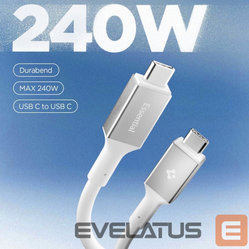 Kitos prekės Spigen Spigen EB24012CC USB-C Cable 240W 120cm - White