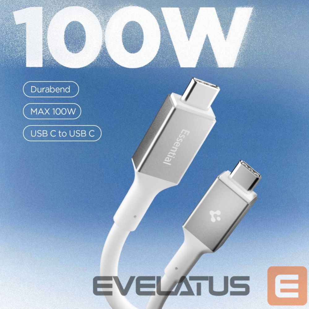 Kitos prekės Spigen Spigen EB10020CC USB-C Cable 100W 200cm - White