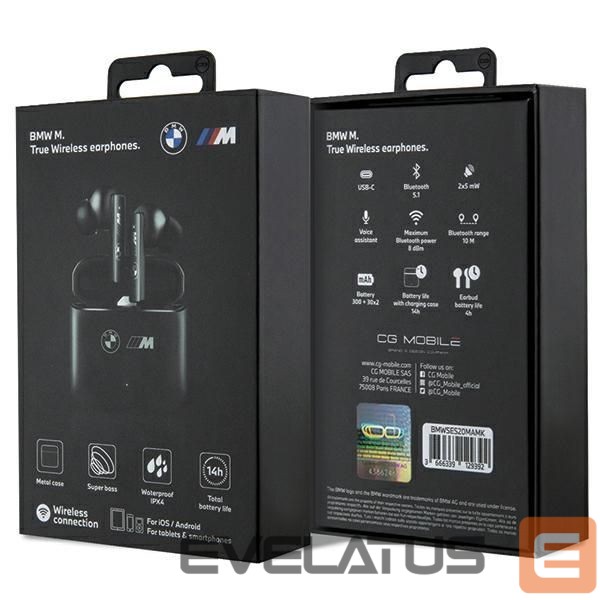 Kitos prekės BMW BMW M Collection Bluetooth TWS Wireless Headphones - Black