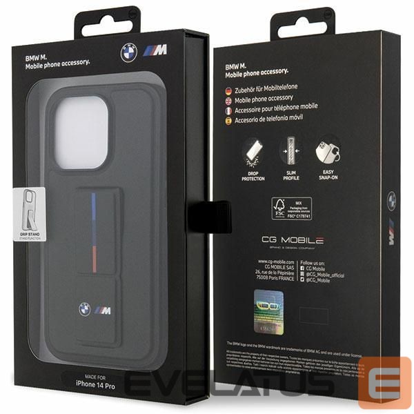 Kitos prekės BMW BMW Grip Stand Hot Stamp iPhone 14 Pro Case - Black