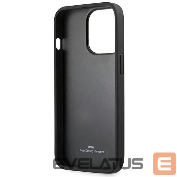 Kitos prekės BMW BMW Leather Stamp Case for iPhone 14 Pro - Black