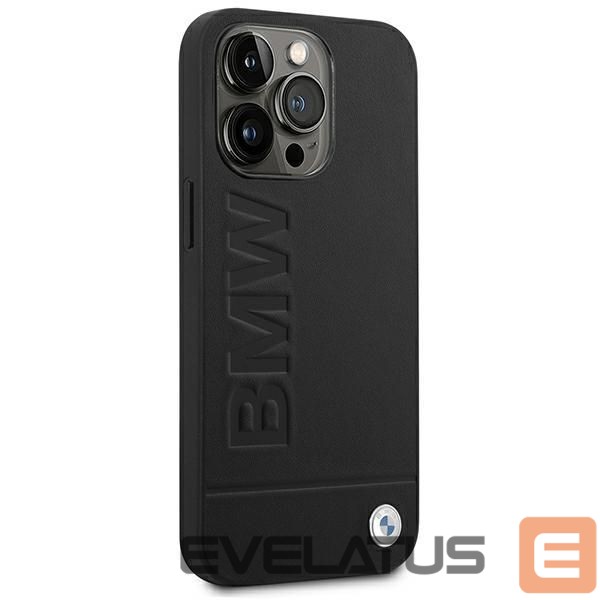 Kitos prekės BMW BMW Leather Stamp Case for iPhone 14 Pro - Black