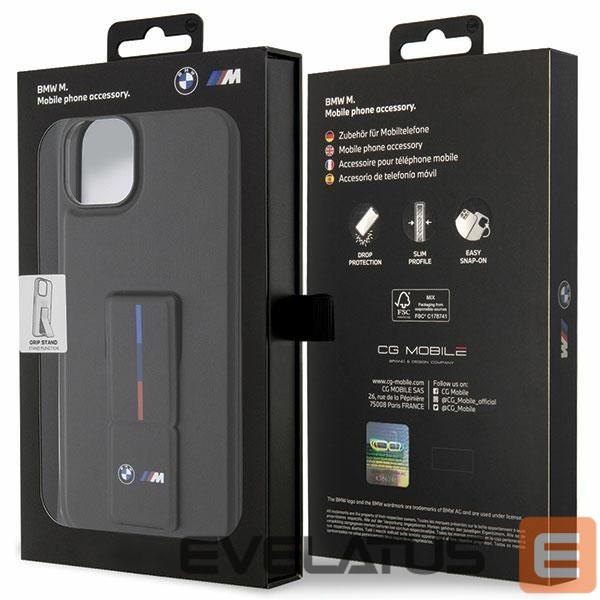 Kitos prekės BMW BMW Grip Stand Hot Stamp Case for iPhone 14 Plus / 15 Plus - Black