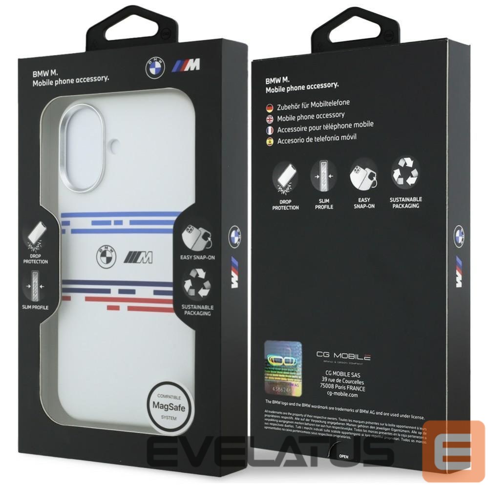 Kitos prekės BMW BMW M Silicon Horizontal Line MagSafe Case for iPhone 17 - White
