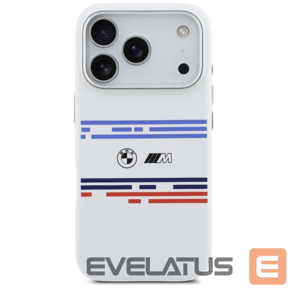 Kitos prekės BMW BMW M Silicon Horizontal Line MagSafe Case for iPhone 17 Pro - White