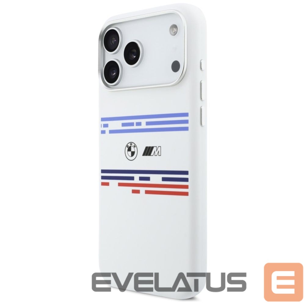 Kitos prekės BMW BMW M Silicon Horizontal Line MagSafe Case for iPhone 17 Pro Max - White
