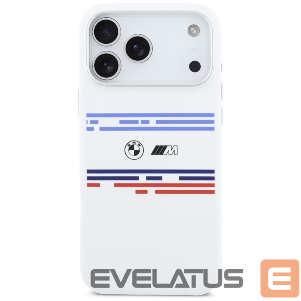 Kitos prekės BMW BMW M Silicon Horizontal Line MagSafe Case for iPhone 17 Pro Max - White