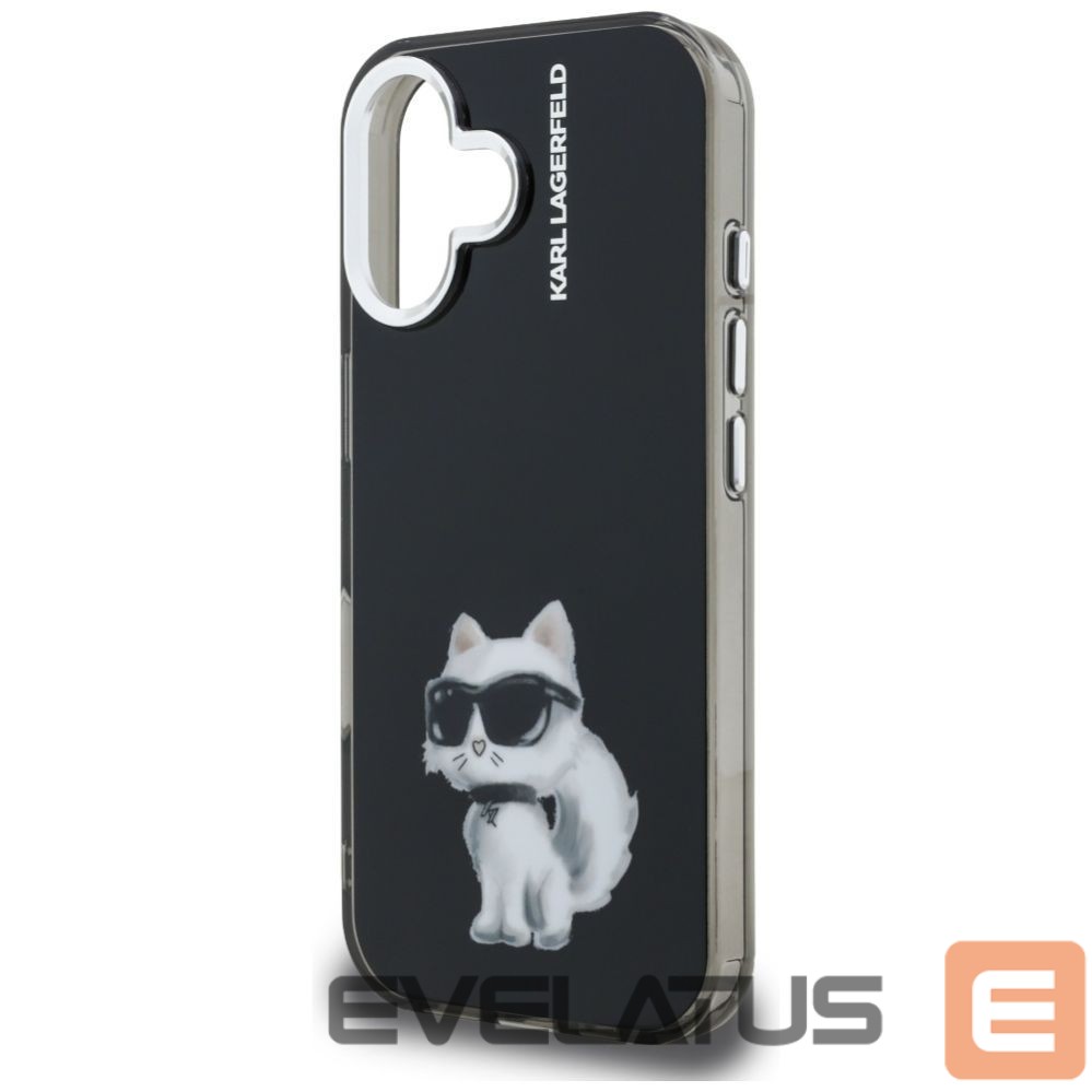 Kitos prekės Karl Lagerfeld Karl Lagerfeld IML Aquarelle Choupette & Logo iPhone 16 Case - Black