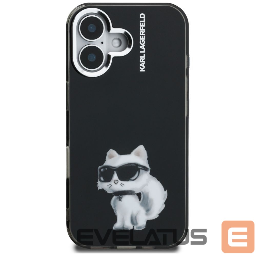 Kitos prekės Karl Lagerfeld Karl Lagerfeld IML Aquarelle Choupette & Logo iPhone 16 Case - Black