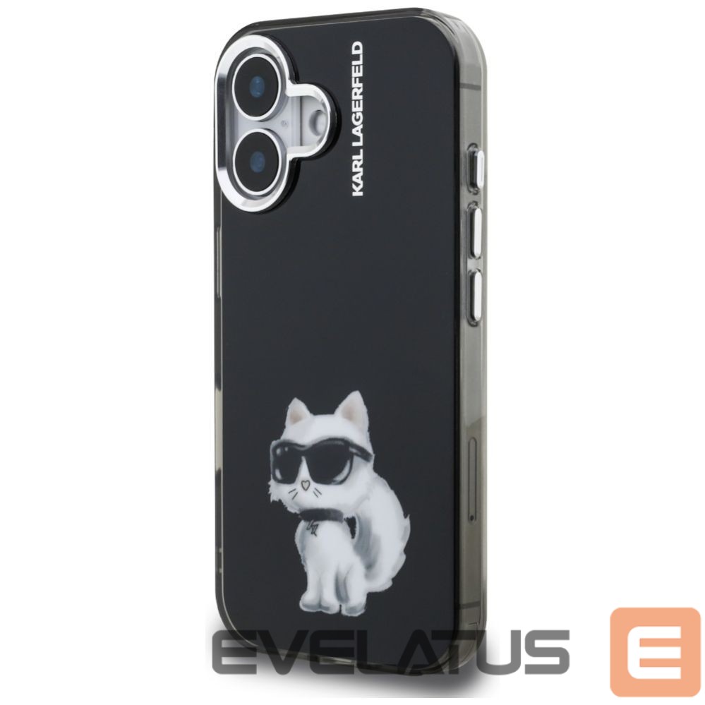 Kitos prekės Karl Lagerfeld Karl Lagerfeld IML Aquarelle Choupette & Logo iPhone 16 Case - Black