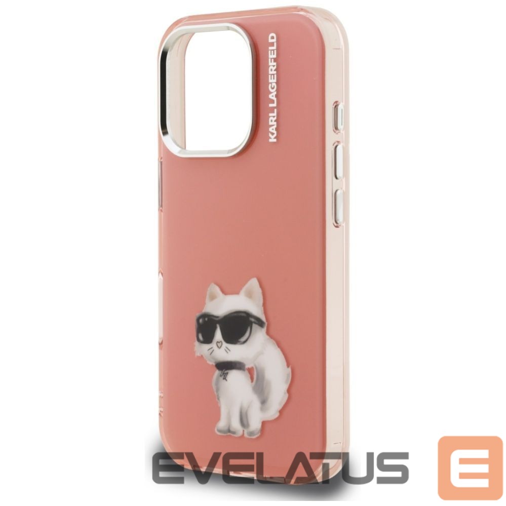 Kitos prekės Karl Lagerfeld Karl Lagerfeld IML Aquarelle Choupette & Logo Case for iPhone 16 Pro Max - Pink