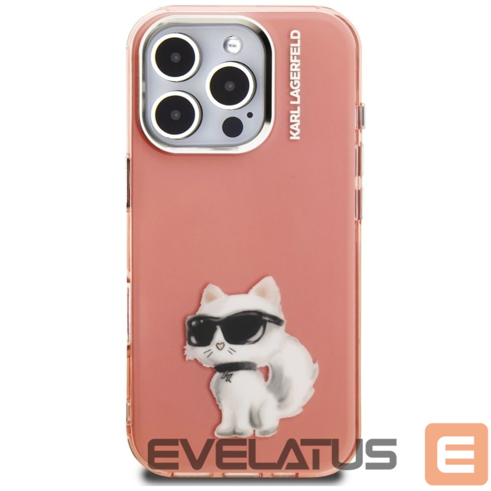 Kitos prekės Karl Lagerfeld Karl Lagerfeld IML Aquarelle Choupette & Logo iPhone 16 Pro Case - Pink