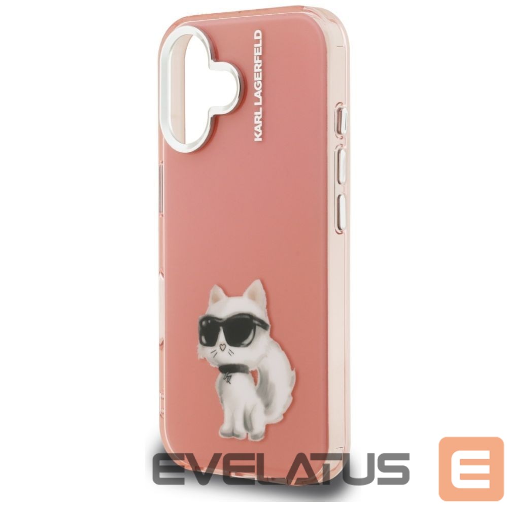 Kitos prekės Karl Lagerfeld Karl Lagerfeld IML Aquarelle Choupette & Logo iPhone 16 Case - Pink