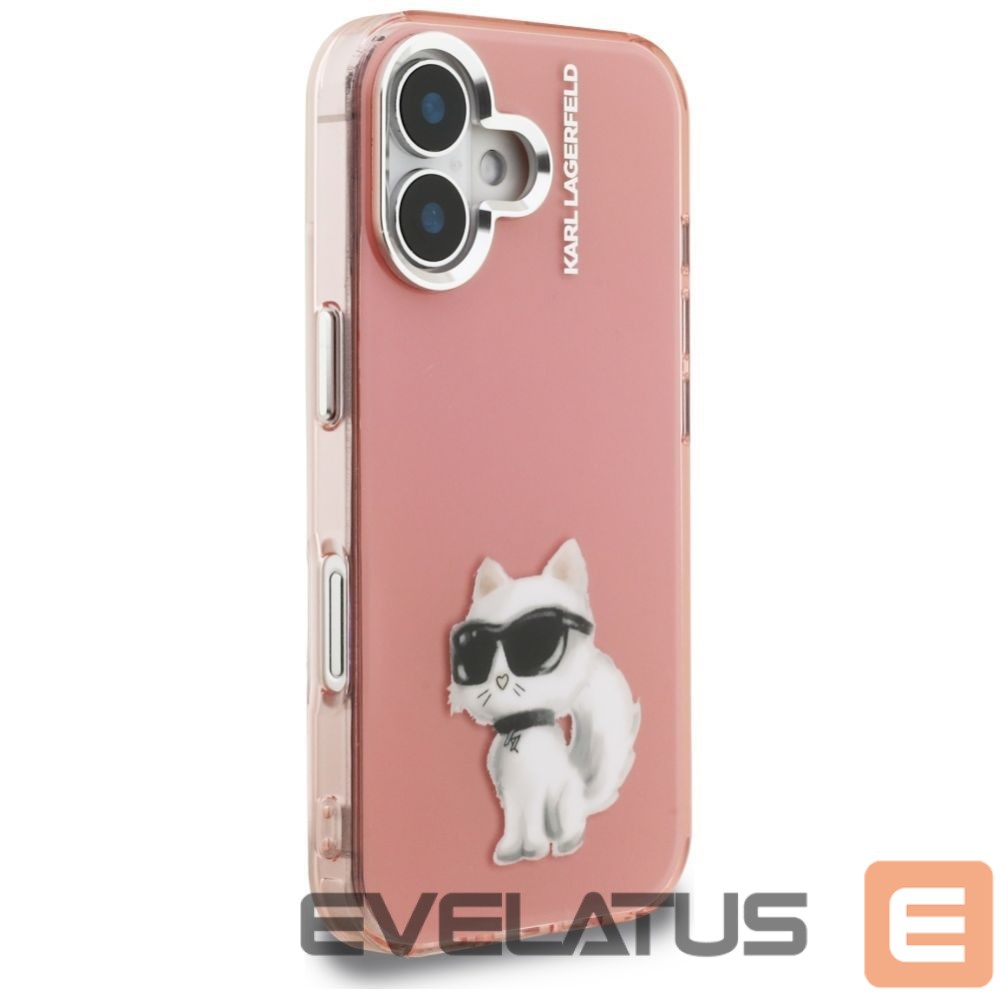 Kitos prekės Karl Lagerfeld Karl Lagerfeld IML Aquarelle Choupette & Logo iPhone 16 Case - Pink