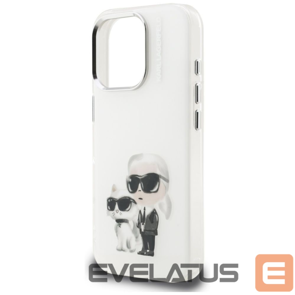 Kitos prekės Karl Lagerfeld Karl Lagerfeld IML Aquarelle Karl & Choupette & Logo iPhone 16 Pro Case - White