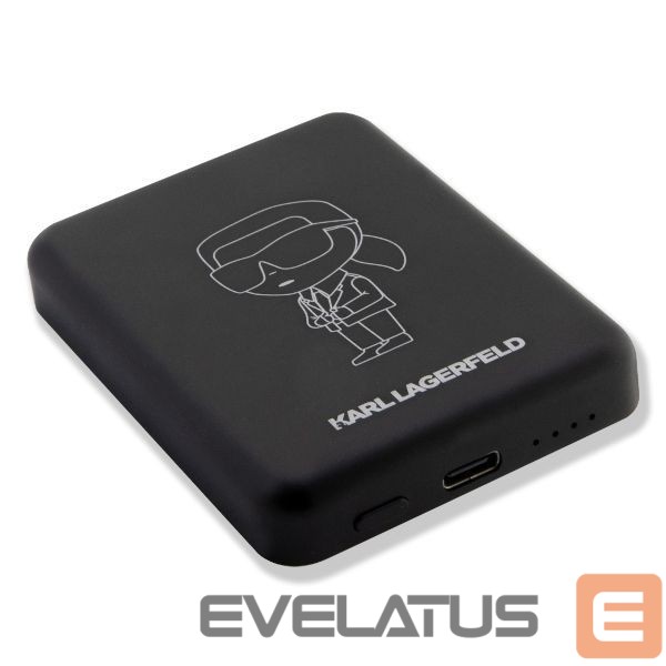 Kitos prekės Karl Lagerfeld Karl Lagerfeld Ikonik MagSafe 5W 3000mAh Inductive Power Bank - Black