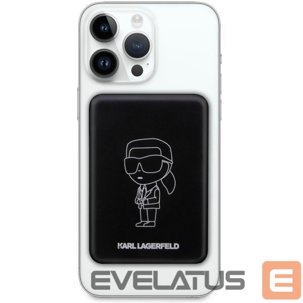 Kitos prekės Karl Lagerfeld Karl Lagerfeld Ikonik MagSafe 5W 3000mAh Inductive Power Bank - Black