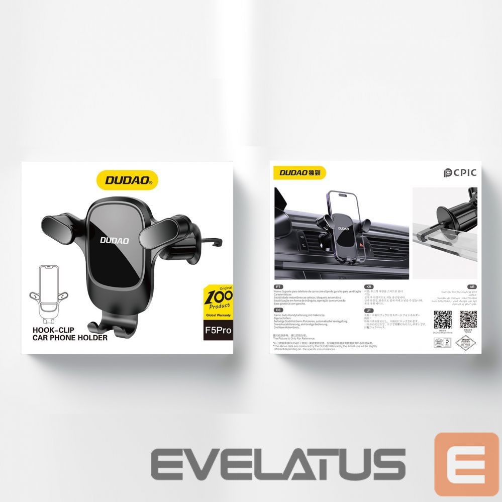 Automatinis laikiklis Dudao Dudao F5Pro air vent car phone holder - black